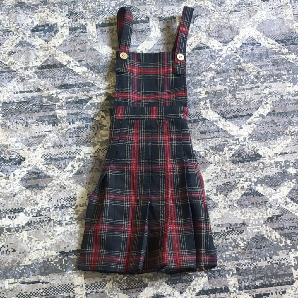 Plaid Pinafore Dress for Kids in Size 5 Girls Holiday Dress Christmas 🎄🎁